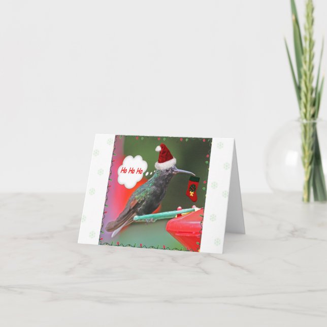 Ho Ho Ho Hummingbird Helgkort (Framsida)