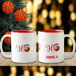 Ho Ho Ho Jul Basketball-eget namn Två-Tonad Mugg