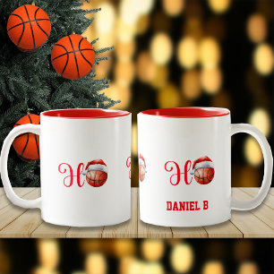 Ho Ho Ho Jul Basketball-eget namn Två-Tonad Mugg