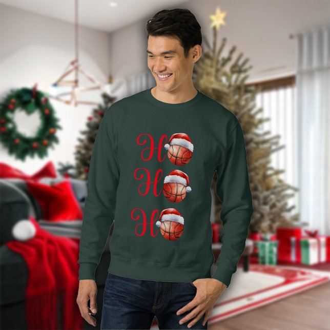 Ho Ho Ho Jul Basketball Manar Lång Ärmad Tröja (Skapare uppladdad)