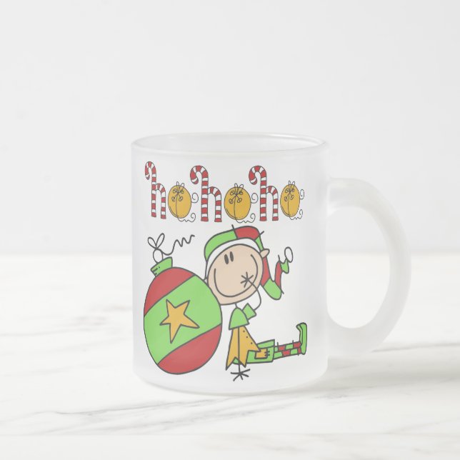Ho Ho Ho Jul Cute Funny Helgdag Elf Frostad Glasmugg (Höger)