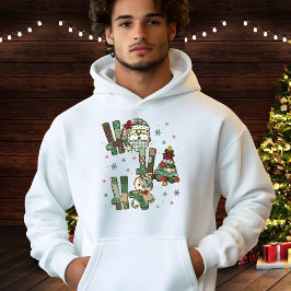 Ho Ho Ho Jul Festivt Lappverk Hoodie