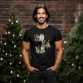 Ho Ho Ho Jul Festivt Lappverk T Shirt
