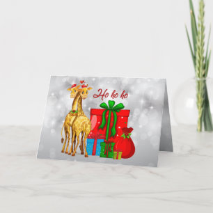 Ho Ho Ho jul Giraffes Kort