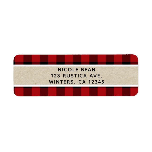 HO HO HO Jul Helgdag Red Buffalo Play Kraft Returadress Etikett (Framsidan)