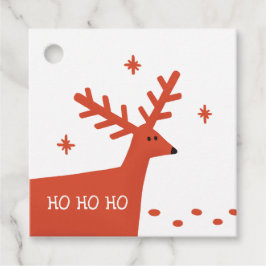 Ho Ho Ho Jul-Helgdag | Red Woodland Reindeer Gåvor Etiketter