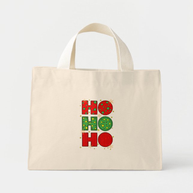 HO HO HO Jul Liten Totebag Mini Tygkasse (Framsidan)
