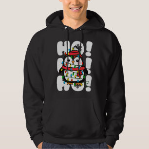 Ho Ho Ho jul Ljus Cute Penguin Hoodie