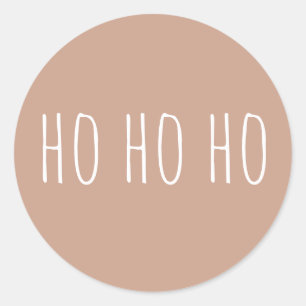 Ho Ho Ho Jul. Ljus Terrakotta Högtid Tomte Runt Klistermärke