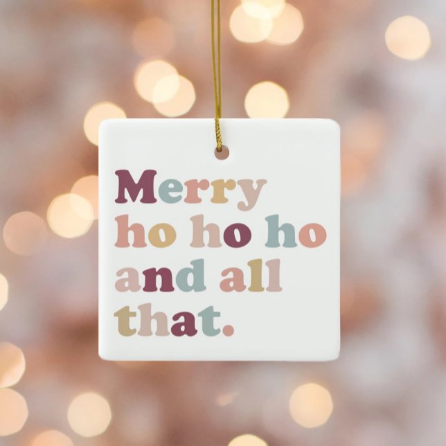 Ho Ho Ho jul | Retro Helgdag Photo Julgransprydnad Keramik (Skapare uppladdad)