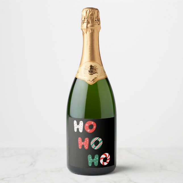 Ho Ho Ho Jul Sparkling Vin Label (Framsida)