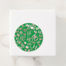 HO HO HO jul text mönster vit grön röd