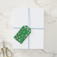 HO HO HO jul text mönster vit grön röd