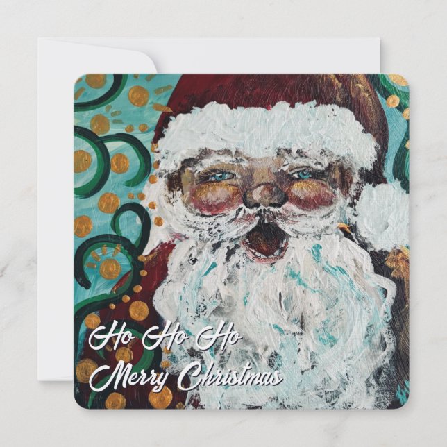 Ho Ho Ho jul tomte ingen bild Julkort (Framsida)