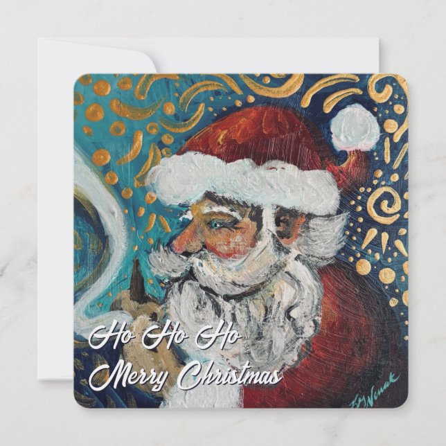 Ho Ho Ho jul tomte ingen bild Julkort (Framsida)
