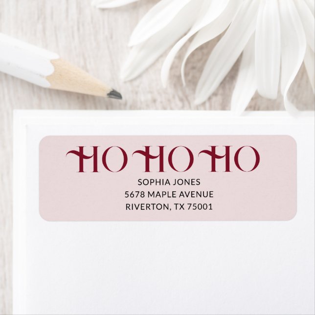 Ho Ho Ho Jul Vintage Returadress Etikett (Insitu)