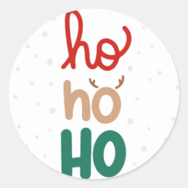Ho Ho Ho Jul vinyldekalett Runt Klistermärke