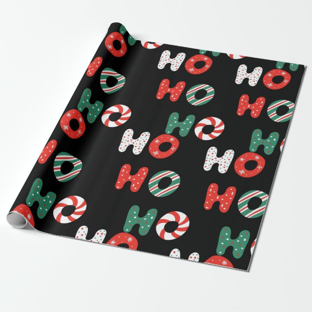 Ho Ho Ho Julafton Papper Presentpapper (Utrullad)