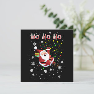 Ho Ho Ho Julbelysning Xmas Rolig Tomte Julkort