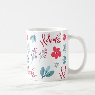 Ho Ho Ho Julens Blommigt Helgdag Coffee Mugg
