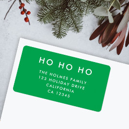 Ho Ho Ho | Julens ljusa Grönt Returadress Adressetikett