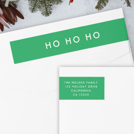 Ho Ho Ho | Julens ljusa Grönt Returadress Etikettband
