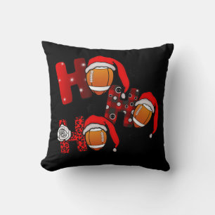Ho Ho Ho-julfotboll Boll Santa Hat Roligt Spo Kudde