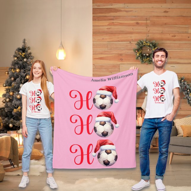Ho Ho Ho julfotboll Fleecefilt (Skapare uppladdad)