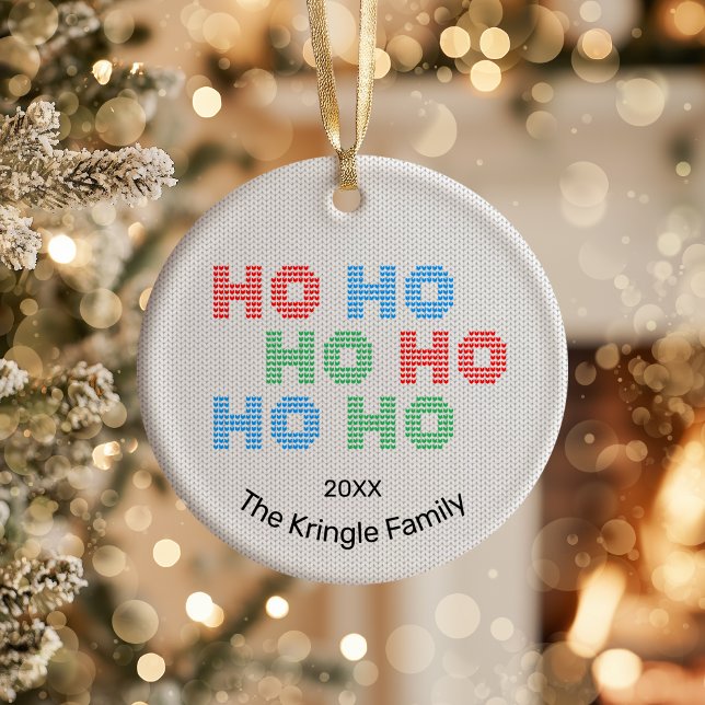 Ho Ho Ho-julfoto Julgransprydnad Keramik (Skapare uppladdad)