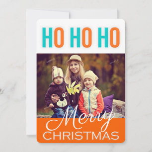 HO HO HO Julhälsningar, fotoport Julkort