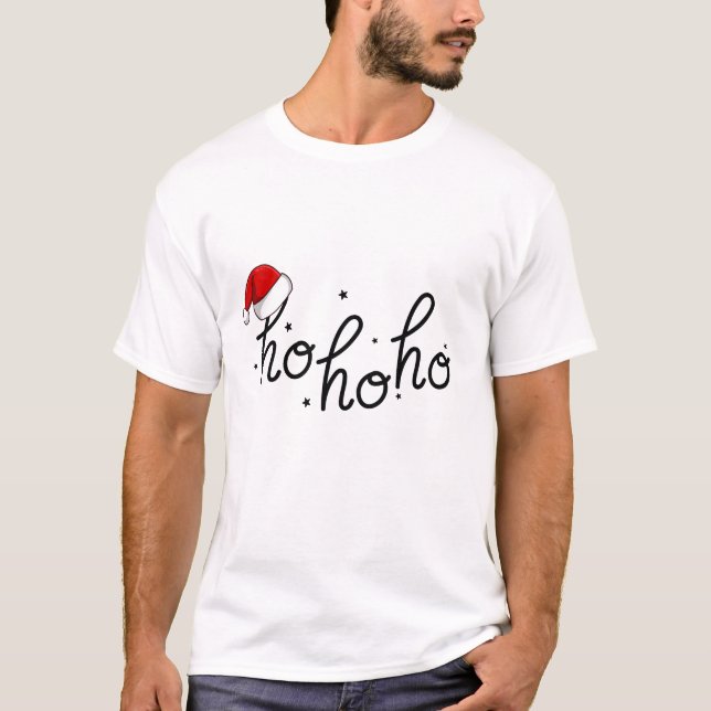 Ho Ho Ho julhatt T Shirt (Framsida)