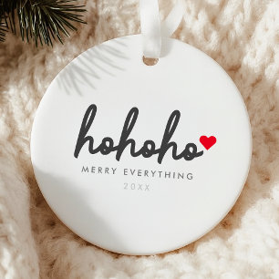 Ho Ho Ho   Julhjärta Modern Minimalist Julgransprydnad Keramik