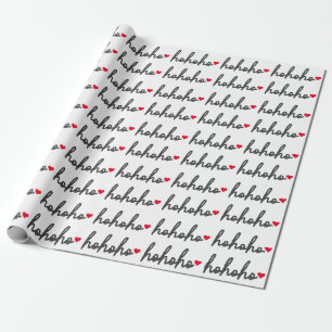 Ho Ho Ho Julhjärta Modern Minimalist Presentpapper