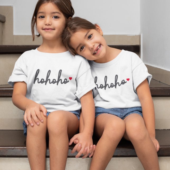 Ho Ho Ho | Julhjärta Modern Minimalist T Shirt (Skapare uppladdad)