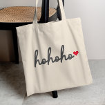 Ho Ho Ho | Julhjärta Modern Minimalist Tygkasse<br><div class="desc">Modern,  minimalistisk väska med "ho ho ho" i handskriften stil typografi i svart följd av ett sött rött kärlek hjärta. Perfektens gåva eller tillbehör med en toppen julklapp känns för julhelgen för dem du kärlek!</div>