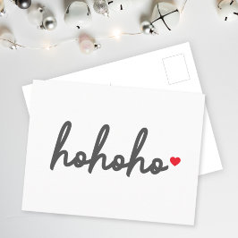Ho Ho Ho | Julhjärta Modern Minimalist Vykort