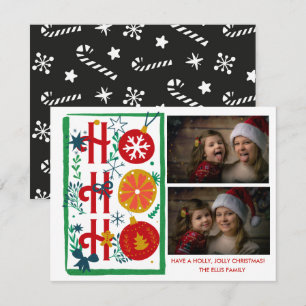 Ho Ho Ho Julkort Foto Högtid