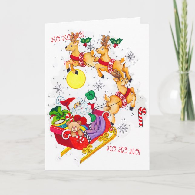 Ho! Ho! Ho! Julkort Inbjudan (Framsida)