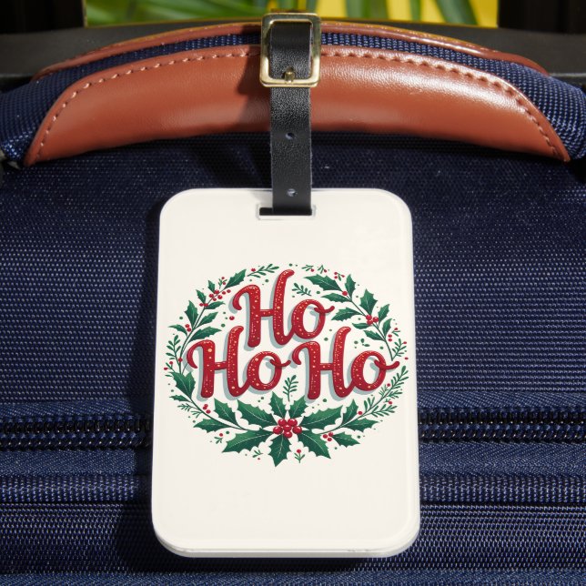 Ho Ho Ho Julkrans Typografi Design Bagagebricka (Framsida Insitu 2)