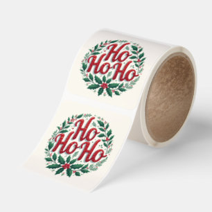 Ho Ho Ho Julkrans Typografi Design Fyrkantigt Klistermärke