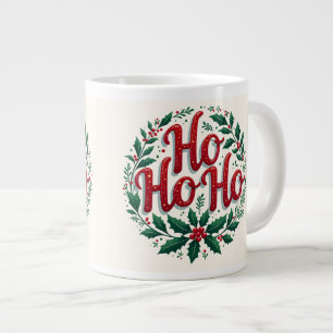 Ho Ho Ho Julkrans Typografi Design Jumbo Mugg