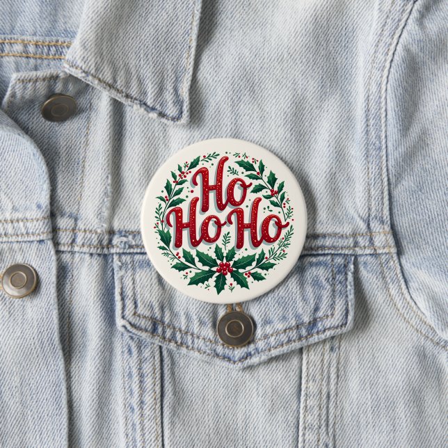 Ho Ho Ho Julkrans Typografi Design Knapp (In Situ)