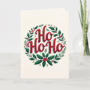 Ho Ho Ho Julkrans Typografi Design Kort