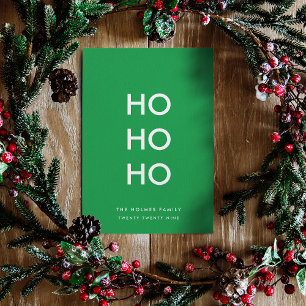Ho Ho Ho Julskare ljus Grönt enkel Julkort