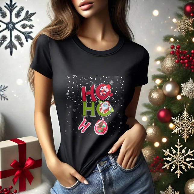HO HO HO Julsvart rolig T-Shirt (Skapare uppladdad)