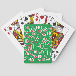 HO HO HO Jultext mönster vit grönt röd Casinokort