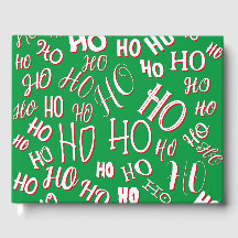 HO HO HO Jultext mönster vit grönt röd