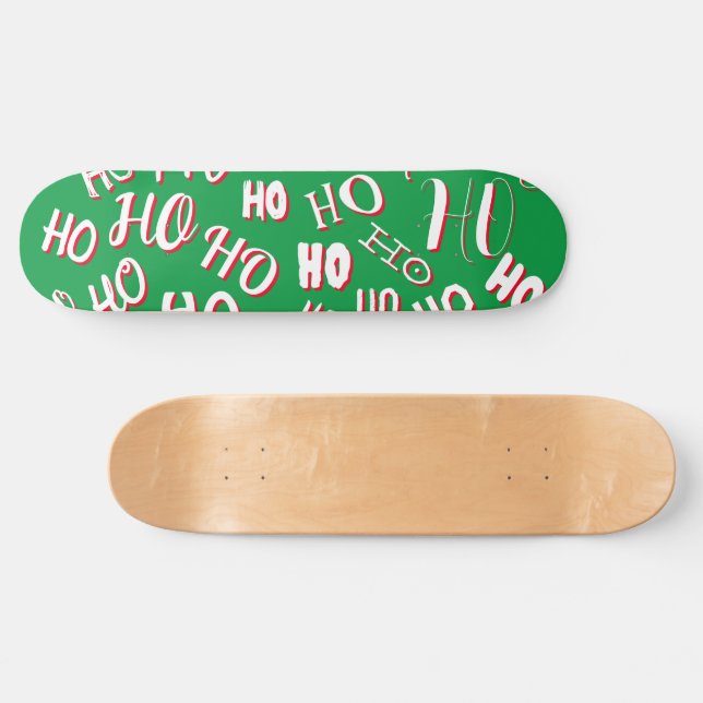 HO HO HO Jultext mönster vit grönt röd Mini Skateboard Bräda 18,5 Cm (Horz)