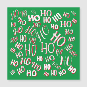 HO HO HO jultextmönster vitt grönt rött