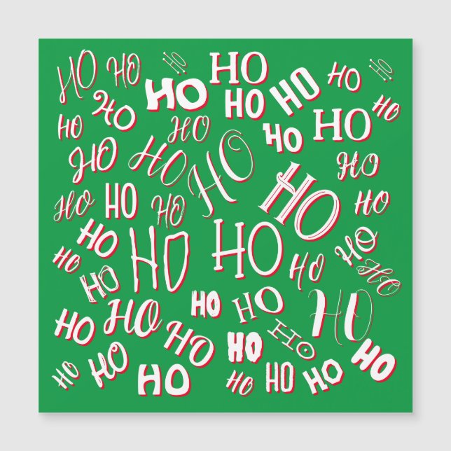 HO HO HO jultextmönster vitt grönt rött (Framsida)